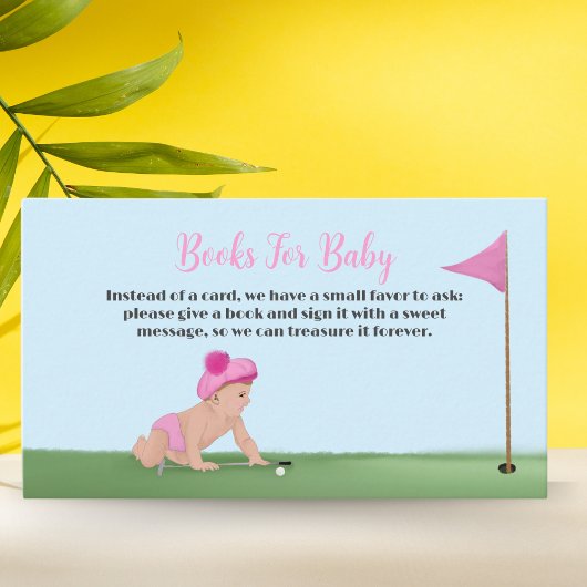 Schilderen van het Baby shower van Golf Baby Girl  Informatiekaartje