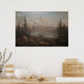 schilderen van het berglandschap poster (Keuken)