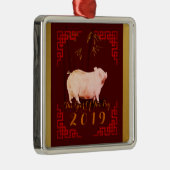 Schilderen van het Chinese Lijst Varkenshaar 2019  Metalen Ornament (Rechts)