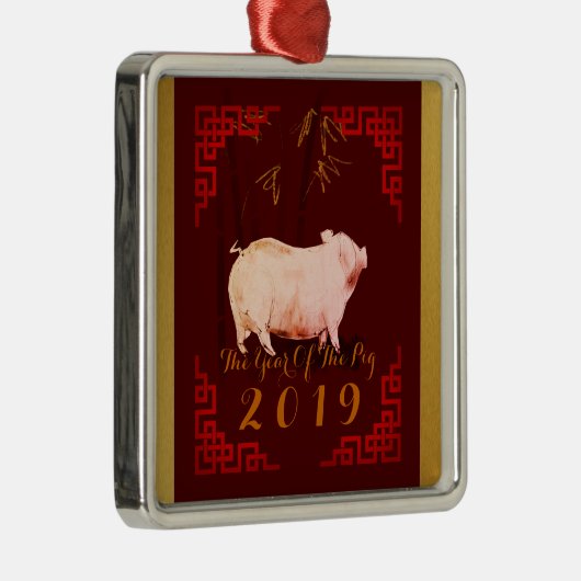 Schilderen van het Chinese Lijst Varkenshaar 2019  Metalen Ornament (Rechts)