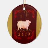 Schilderen van het Chinese Lijst Varkenspad 2019 R Keramisch Ornament (Links)