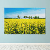 Schilderen van het gele bloementveld canvas afdruk (Insitu (Houten vloer))