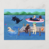 Schilderen van het meer van Fun Labradors Briefkaart (Voorkant)