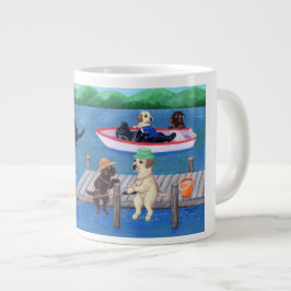 Schilderen van het meer van Fun Labradors Grote Koffiekop