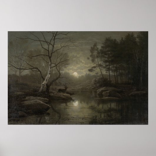 schilderen van het moonlight-bos poster (Voorkant)