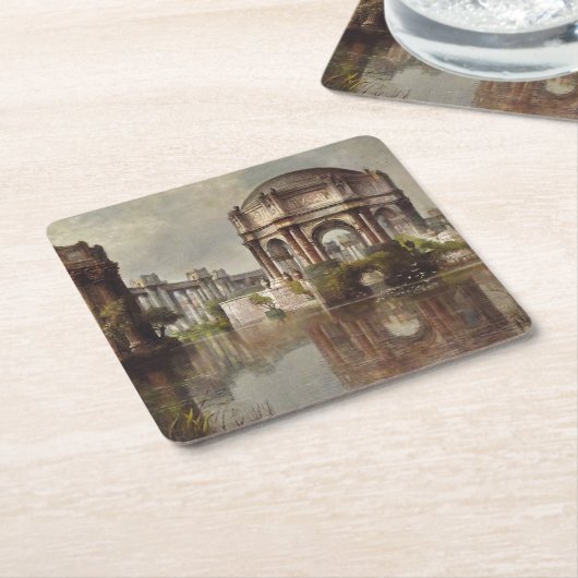  schilderen van het paleis met fijne kunsten kartonnen onderzetters (Schuin)