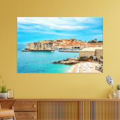Schilderen van het strand van Dubrovnik Canvas Afdruk (Insitu (Woonkamer))