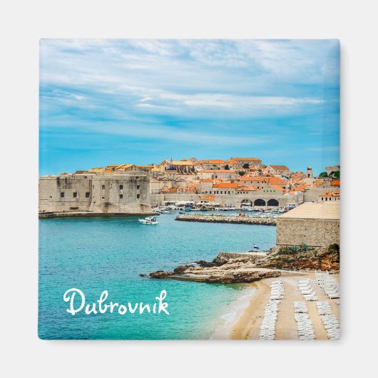 Schilderen van het strand van Dubrovnik Magnet (Voorkant)
