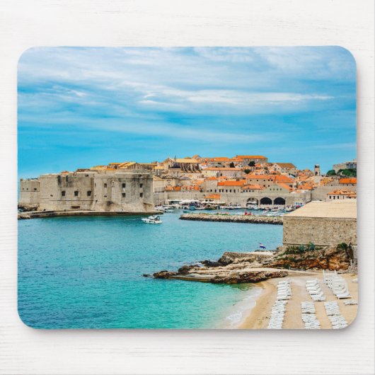Schilderen van het strand van Dubrovnik Muismat (Voorkant)