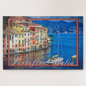 Schilderen van het zeilen naar Portofino, Italië - Legpuzzel (Horizontaal)
