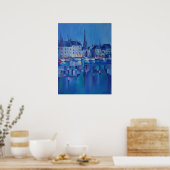 Schilderen van Honfleur - Normandië, Frankrijk Poster (Keuken)
