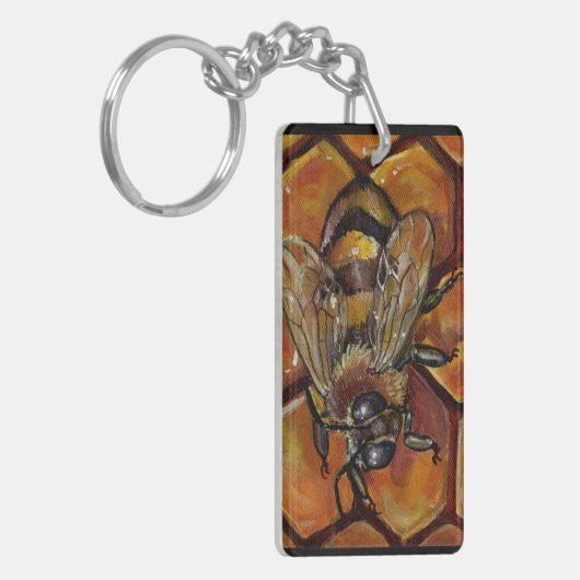 Schilderen van honingbijen sleutelhanger (Voorkant Links)