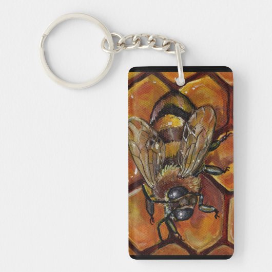 Schilderen van honingbijen sleutelhanger (Voorkant)