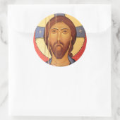 schilderen van Jezus Ronde Sticker (Tas)