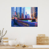 Schilderen van Kanaal van Chicago Poster (Keuken)