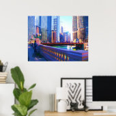 Schilderen van Kanaal van Chicago Poster (Thuiskantoor)