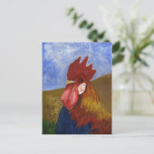 Schilderen van kippen/roosters briefkaart (Staand voorkant)