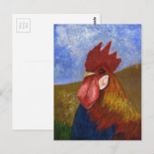 Schilderen van kippen/roosters briefkaart (Voorkant / Achterkant)