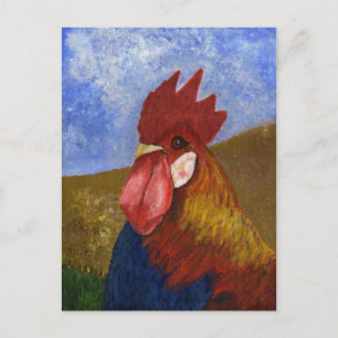 Schilderen van kippen/roosters briefkaart