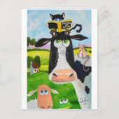 Schilderen van Koe kattenschikker Briefkaart (Voorkant)