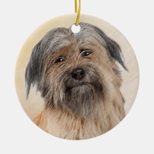 Schilderen van kuddes van Pyrenean - Kute Original Keramisch Ornament (Voorkant)