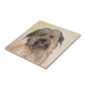 Schilderen van kuddes van Pyrenean - Kute Original Tegeltje (Zijkant)