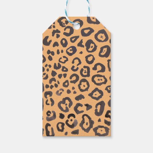 Schilderen van kunststofpatronen op luipaard cadeaulabel (Voorkant)