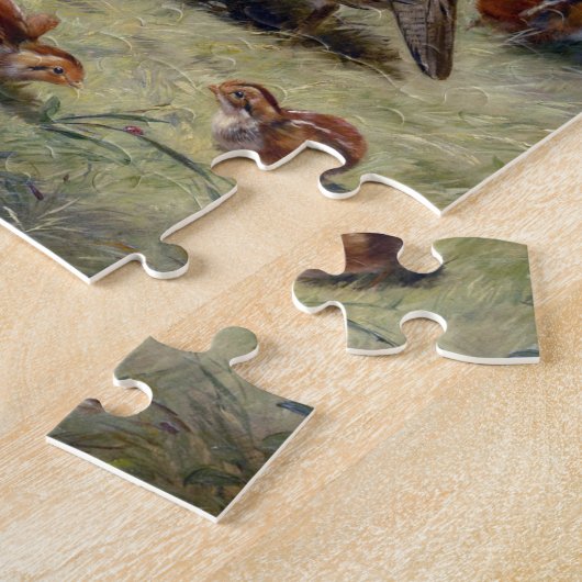  schilderen van kwartelvogels door Fitzwilliam Tai Legpuzzel (Zijkant)