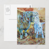 Schilderen van lammeren en schapen briefkaart (Voorkant / Achterkant)