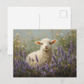 Schilderen van lamsvlees en lavendel briefkaart (Voorkant / Achterkant)