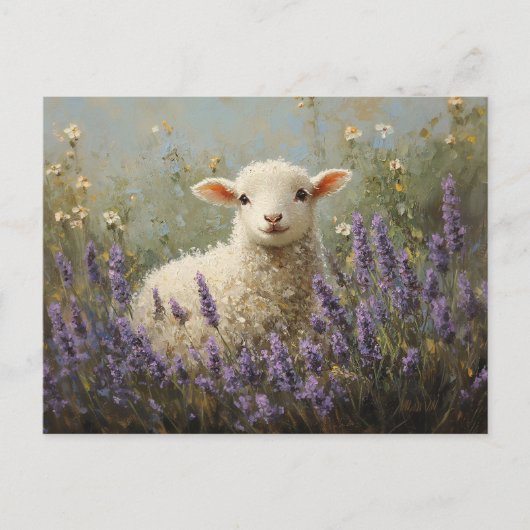 Schilderen van lamsvlees en lavendel briefkaart (Voorkant)