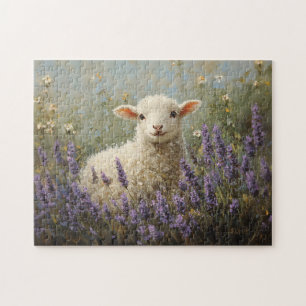 Schilderen van lamsvlees en lavendel legpuzzel