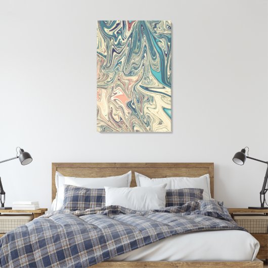 Schilderen van land en rivieren | Beste abstracte  Canvas Afdruk (Insitu (Slaapkamer))