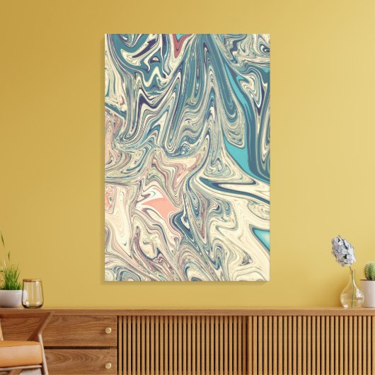 Schilderen van land en rivieren | Beste abstracte  Canvas Afdruk (Insitu (Woonkamer))