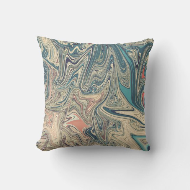 Schilderen van land en rivieren | Beste abstracte  Kussen (Voorkant)