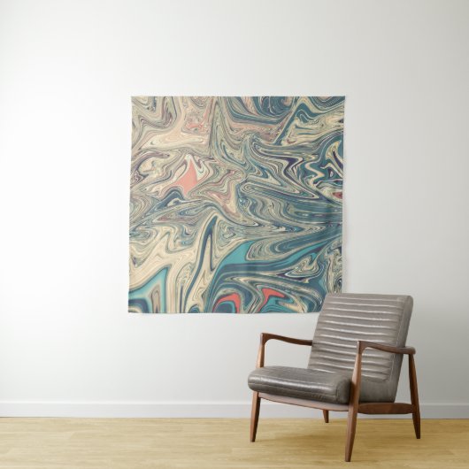 Schilderen van land en rivieren | Beste abstracte  Wandkleed (In Situ (horizontaal))