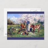 Schilderen van landbouwhuisdieren briefkaart (Voorkant / Achterkant)