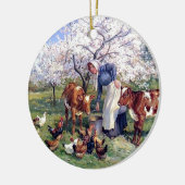 Schilderen van landbouwhuisdieren keramisch ornament (Links)