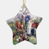 Schilderen van landbouwhuisdieren keramisch ornament (Links)