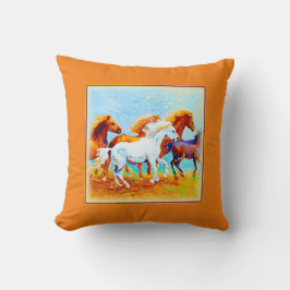 Schilderen van looppaarden. Bestel nu Kussen