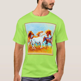 Schilderen van looppaarden. Bestel nu T-shirt