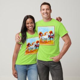 Schilderen van looppaarden. Bestel nu T-shirt