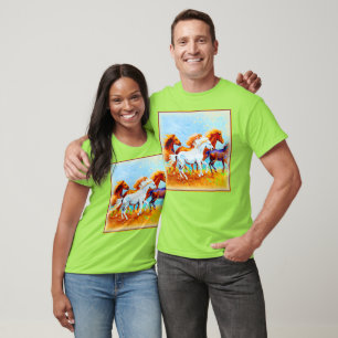 Schilderen van looppaarden. Bestel nu T-shirt