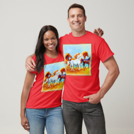 Schilderen van looppaarden. Bestel nu T-shirt