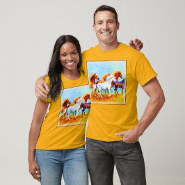 Schilderen van looppaarden. Bestel nu T-shirt