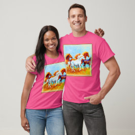 Schilderen van looppaarden. Bestel nu T-shirt