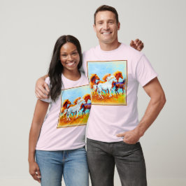 Schilderen van looppaarden. Bestel nu T-shirt