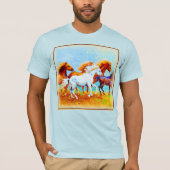 Schilderen van looppaarden. Bestel nu T-shirt (Voorkant)