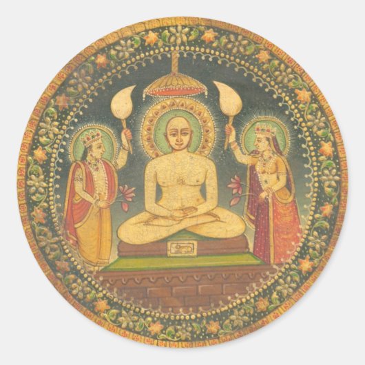 Schilderen van Mahavira Ronde Sticker (Voorkant)