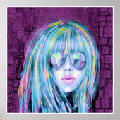 Schilderen van moderne jonge vrouw 2 poster (Voorkant)